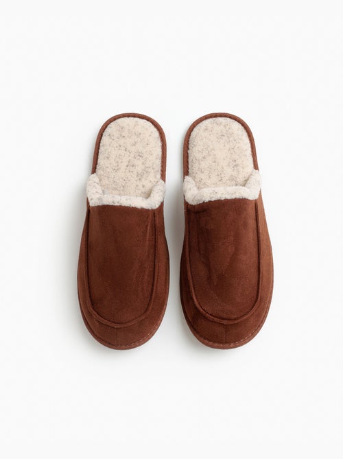 Pantofole in sherpa marrone da uomo ADMAS - Kiabi