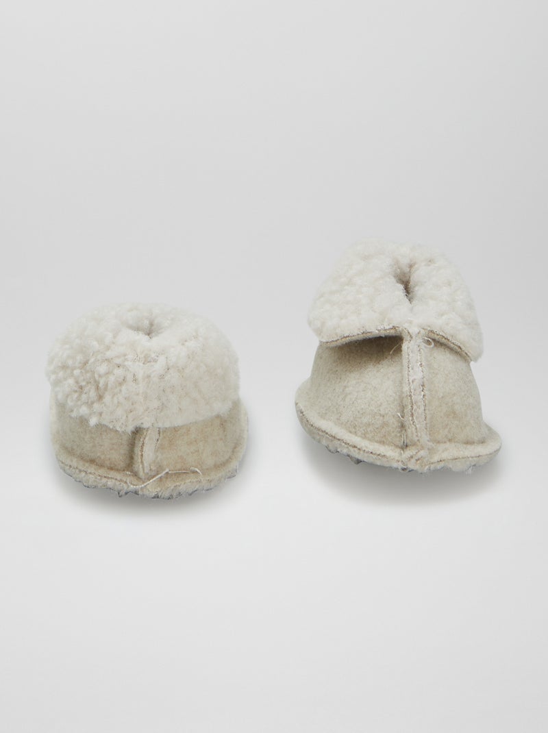 Pantofole in velluto BEIGE - Kiabi