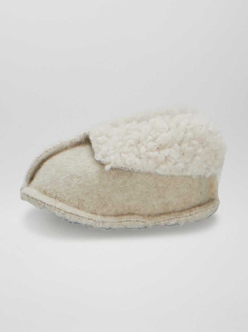 Pantofole in velluto BEIGE - Kiabi