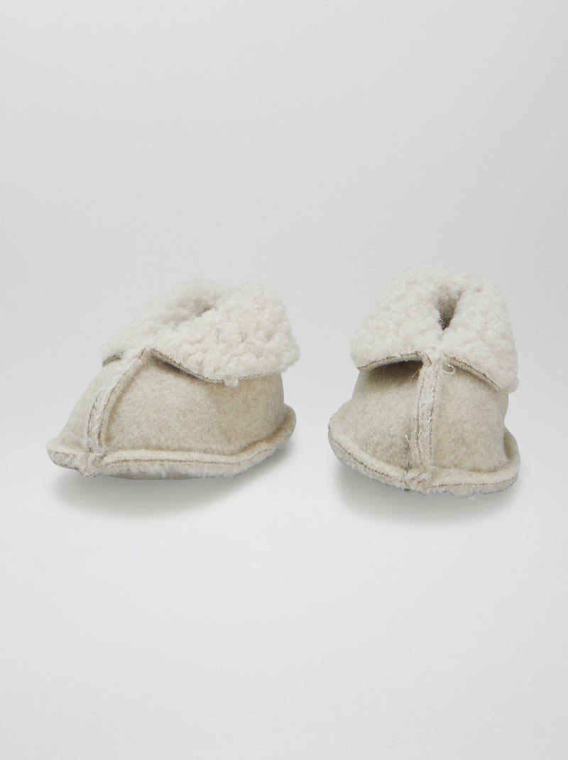 Pantofole in velluto BEIGE - Kiabi