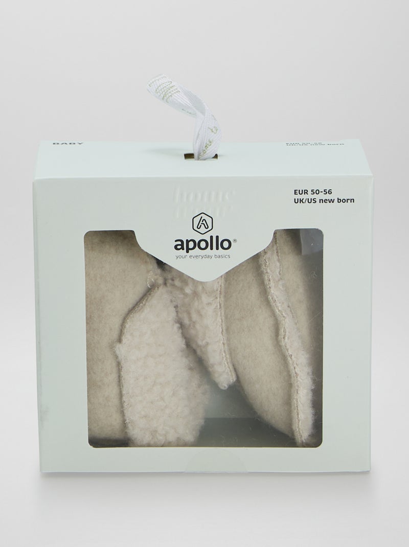 Pantofole in velluto BEIGE - Kiabi