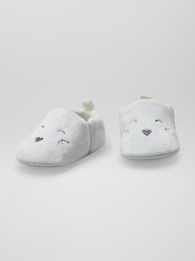 Pantofole in velluto BIANCO - Kiabi