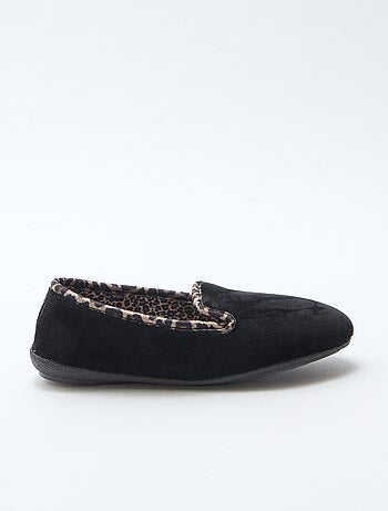 Pantofole in velluto con interno leopardato
