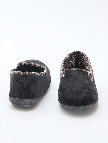 Pantofole in velluto con interno leopardato