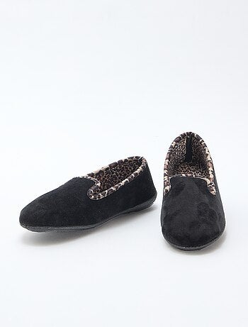 Pantofole in velluto con interno leopardato