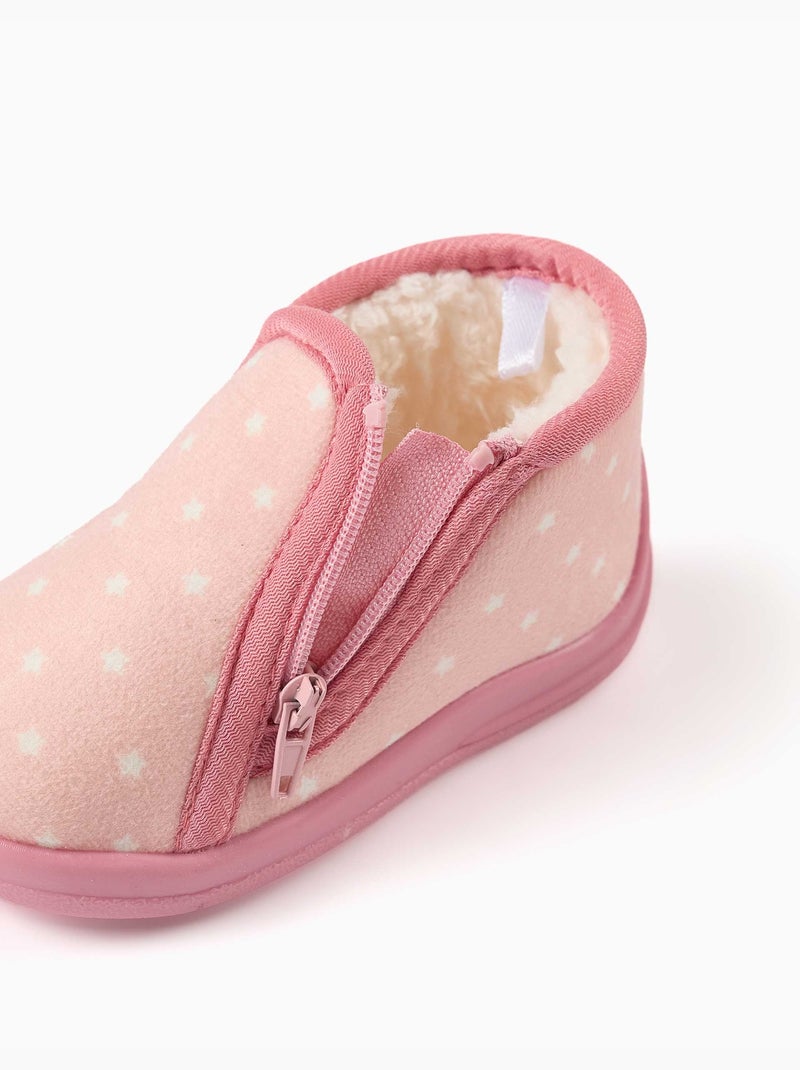 Pantofole in velluto con motivo a stelle Rosa chiaro - Kiabi