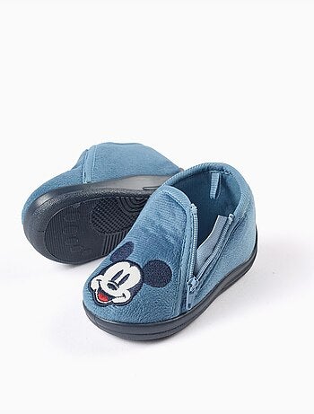 Pantofole in velluto con ricamo Mickey