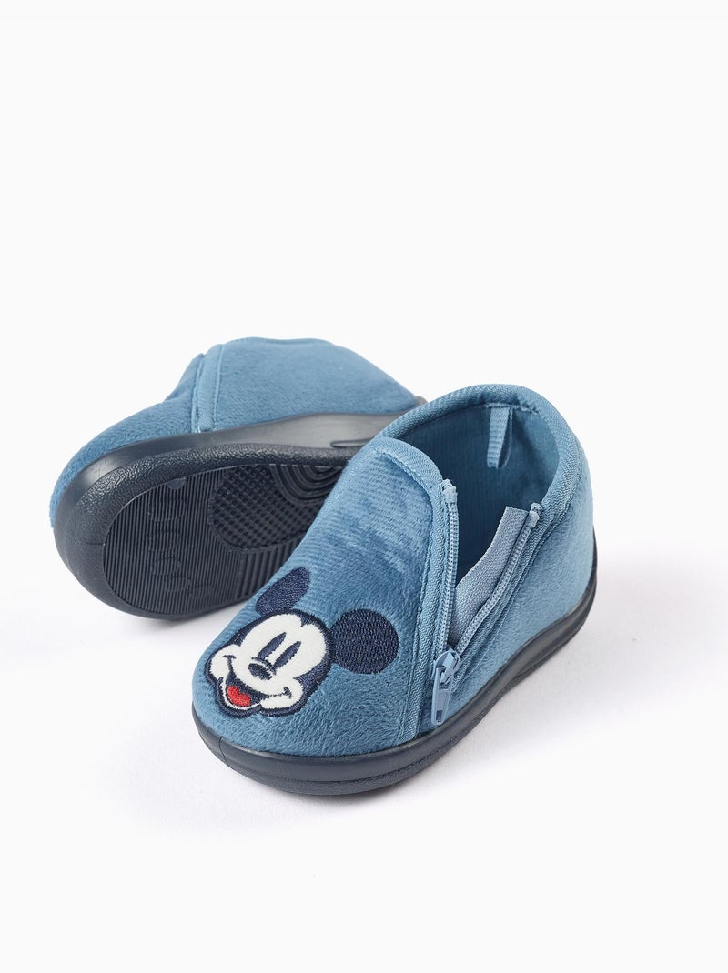 Pantofole in velluto con ricamo Mickey Blu Blu - Kiabi