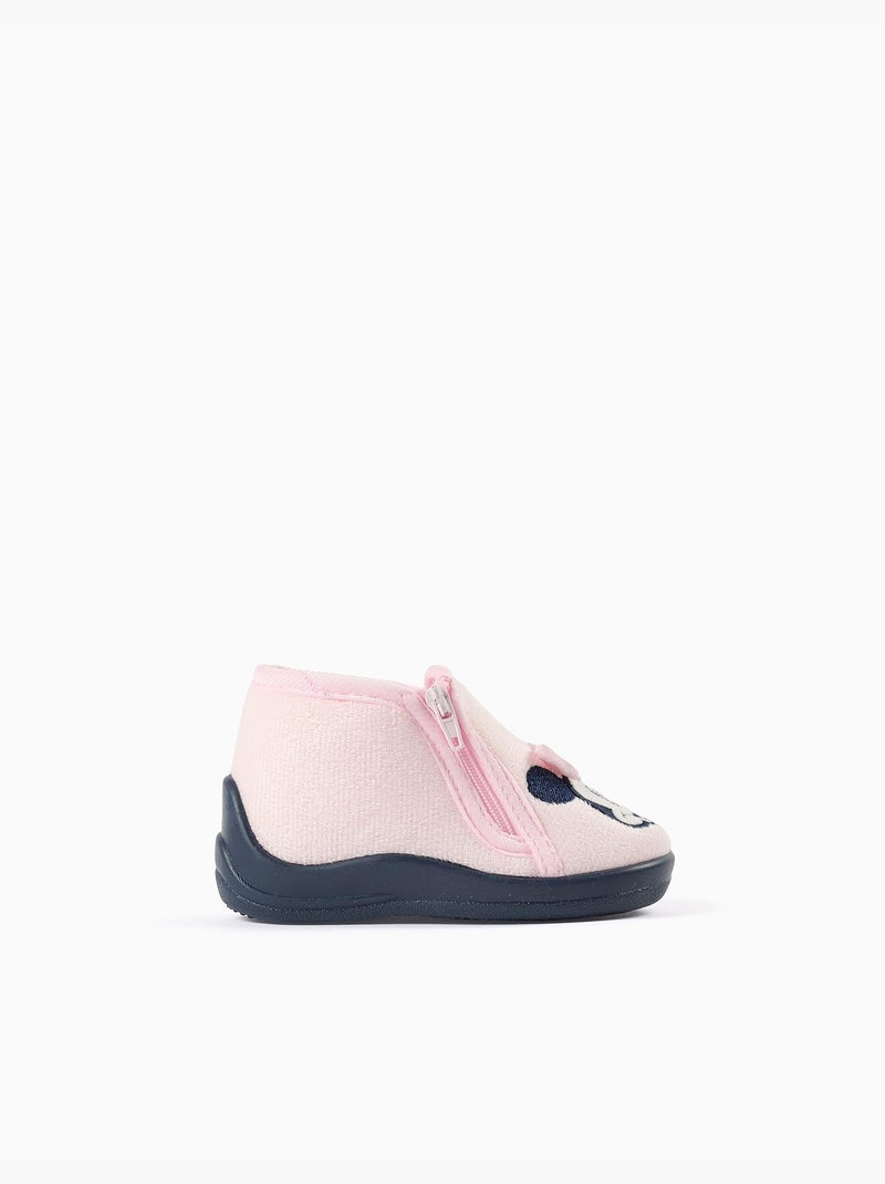 Pantofole in velluto con ricamo Minnie Rosa chiaro - Kiabi