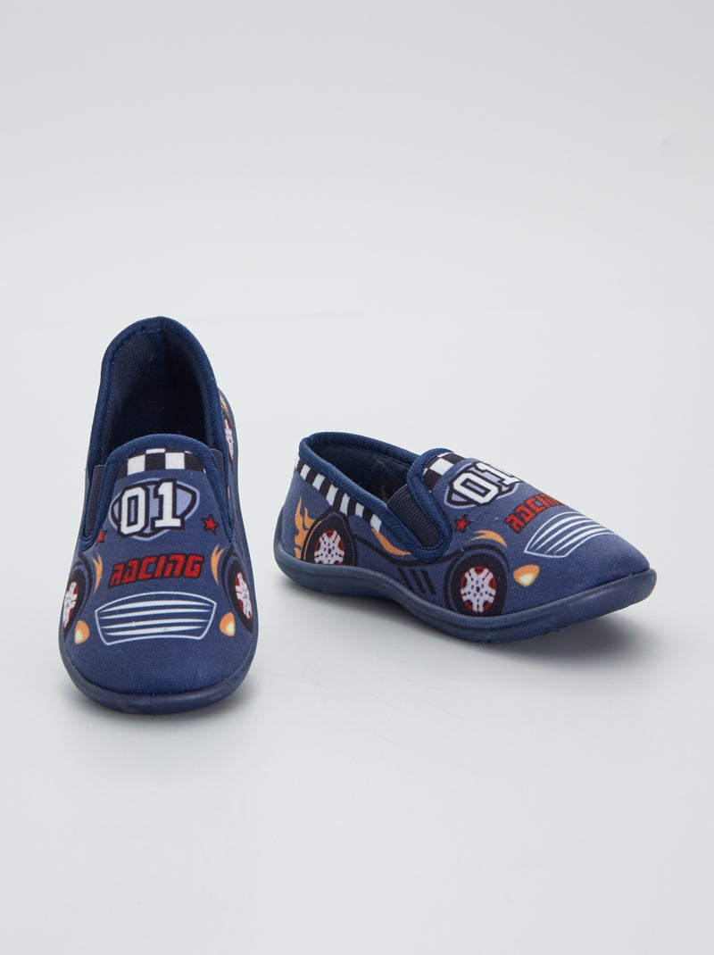 Pantofole in velluto stile 'automobile' blu navy - Kiabi
