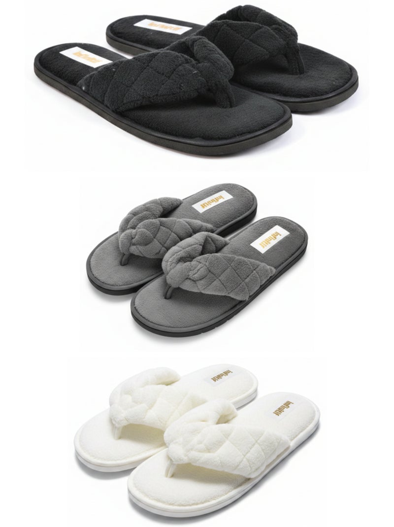 Pantofole Infradito Spugna Donna Confezione 3 Paia INFINITIF PARIS Nero Grigio Bianco - Kiabi