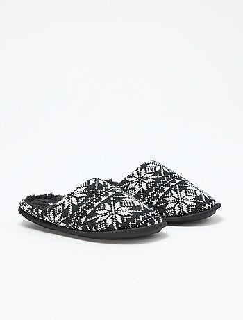 Pantofole jacquard in maglia natalizia