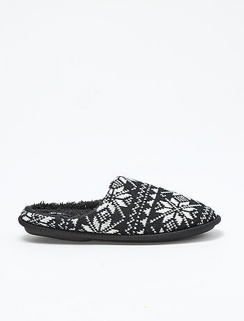 Pantofole jacquard in maglia natalizia