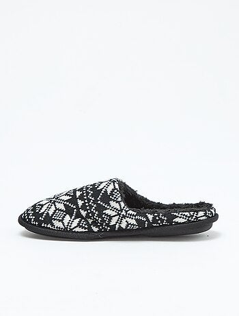 Pantofole jacquard in maglia natalizia