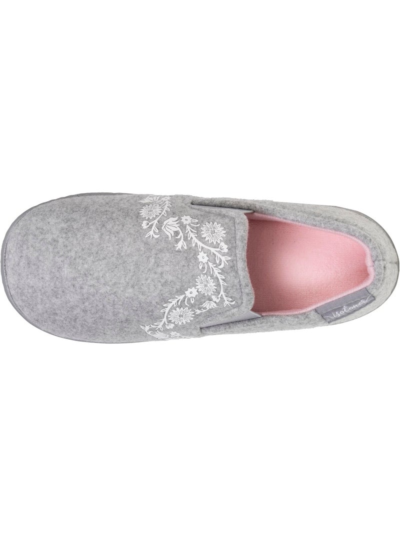 Pantofole mocassini facile da infilare, suola ergonomica e bambina Grigio melangiato - Kiabi