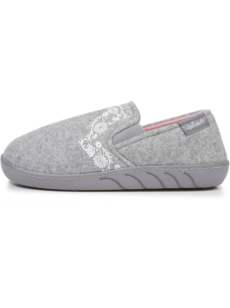 Pantofole mocassini facile da infilare, suola ergonomica e bambina Grigio melangiato - Kiabi
