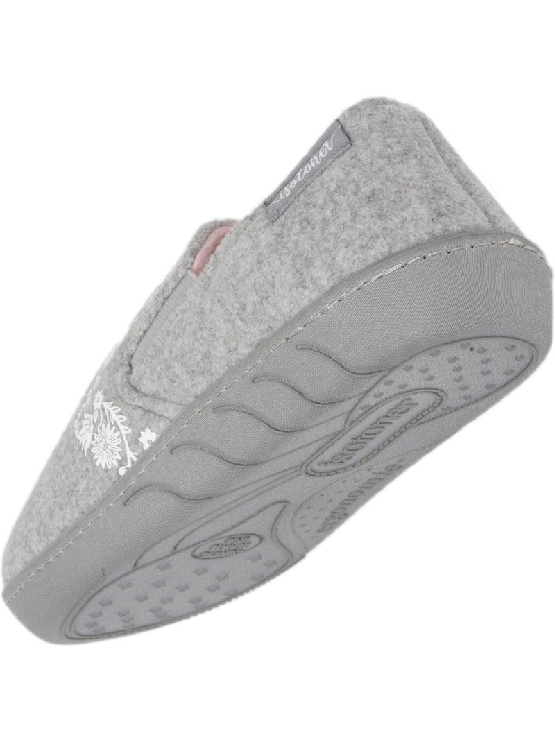 Pantofole mocassini facile da infilare, suola ergonomica e bambina Grigio melangiato - Kiabi