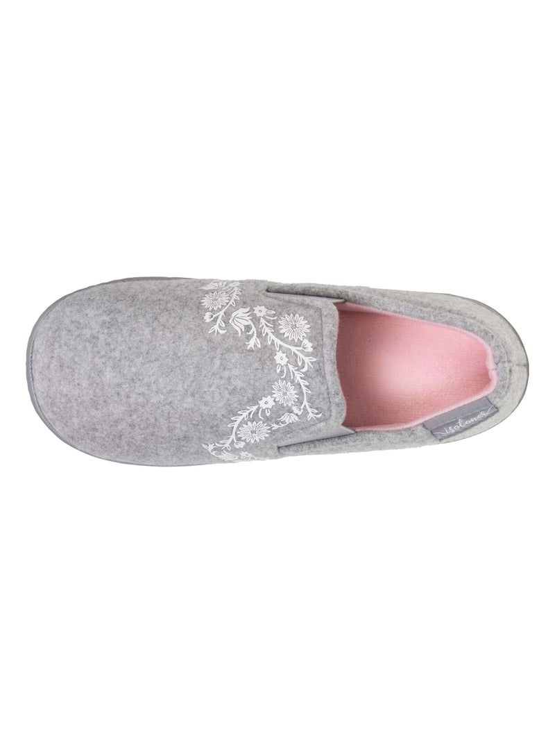 Pantofole mocassini Facile da infilare, suola ergonomica e bambina Isotoner Grigio melangiato - Kiabi