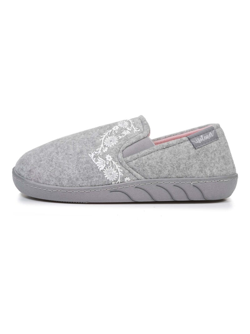 Pantofole mocassini Facile da infilare, suola ergonomica e bambina Isotoner Grigio melangiato - Kiabi