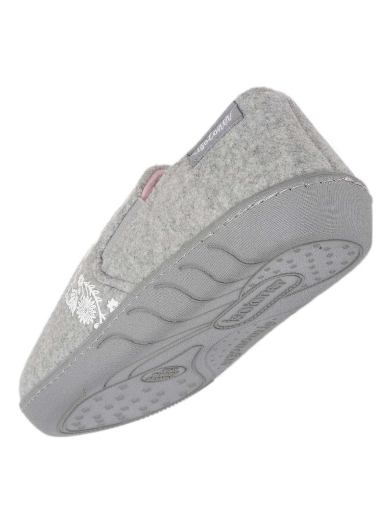 Pantofole mocassini Facile da infilare, suola ergonomica e bambina Isotoner Grigio melangiato - Kiabi