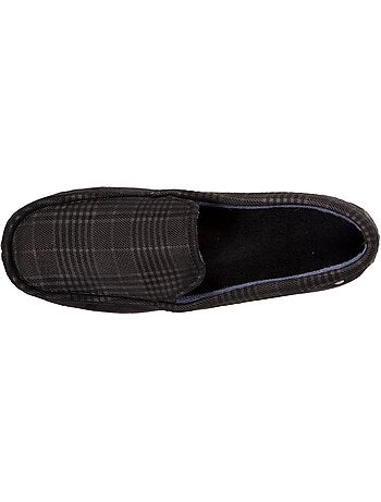 Pantofole mocassini in pelle scamosciata, suola in gomma uomo isotoner