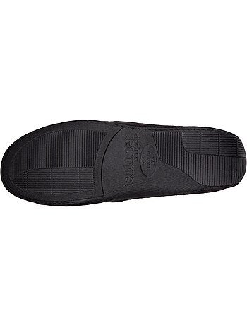 Pantofole mocassini in pelle scamosciata, suola in gomma uomo isotoner