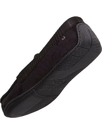Pantofole mocassini in pelle scamosciata, suola in gomma uomo isotoner