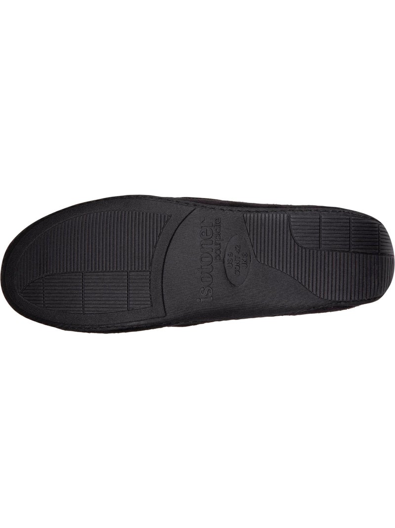 Pantofole mocassini in pelle scamosciata, suola in gomma uomo isotoner Nero Marrone - Kiabi