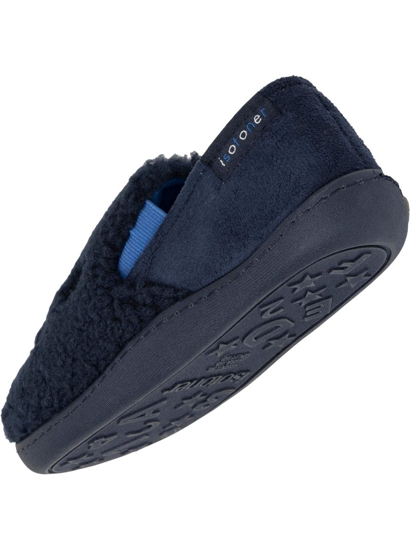 Pantofole mocassini in sherpa, suola antiscivolo bambino isotoner Blu marino - Kiabi