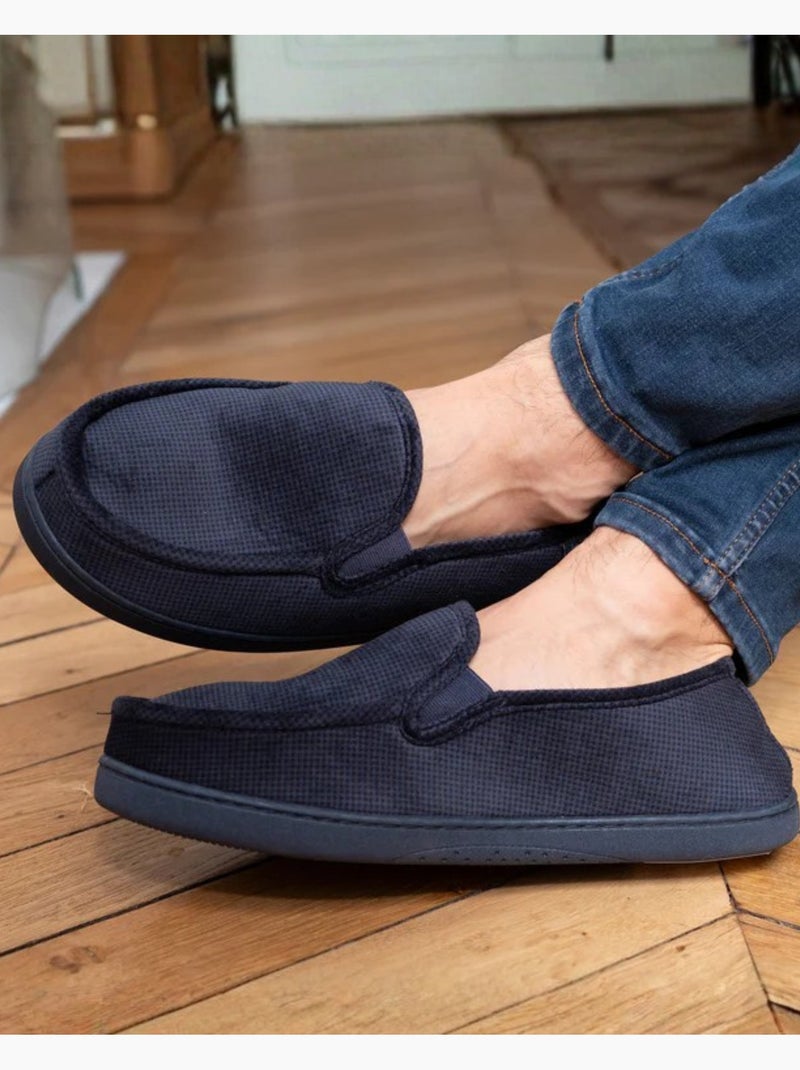 Pantofole mocassini Morbidissimo velluto uomo Isotoner Blu marino - Kiabi