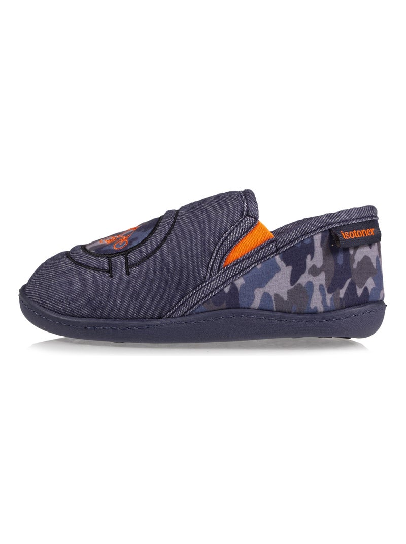 Pantofole mocassini Mostro a strisce bambino Isotoner Blu - Kiabi