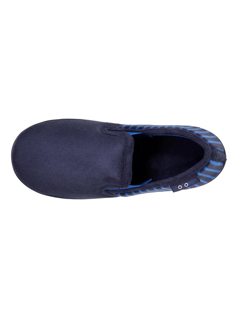 Pantofole mocassini pelle scamosciata ultramorbida, suola bambino Isotoner Blu marino - Kiabi