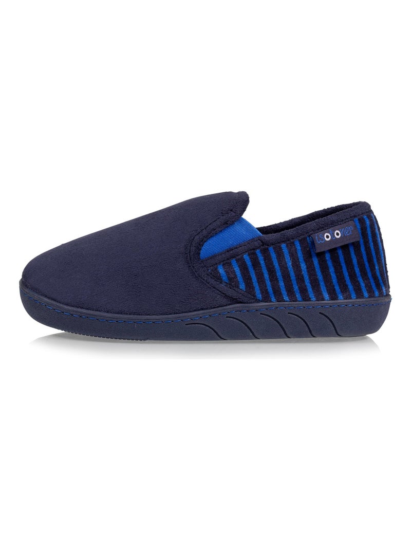 Pantofole mocassini pelle scamosciata ultramorbida, suola bambino Isotoner Blu marino - Kiabi