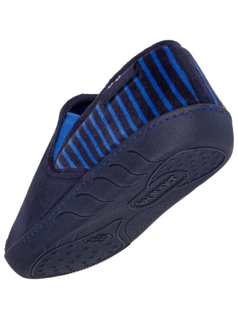 Pantofole mocassini pelle scamosciata ultramorbida, suola bambino Isotoner Blu marino - Kiabi