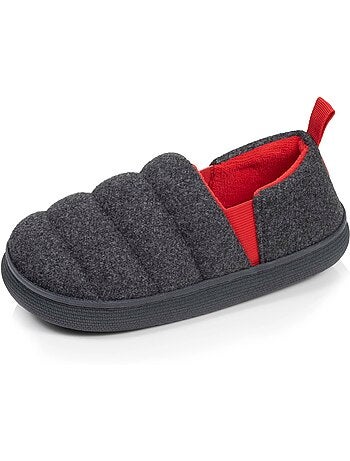 Pantofole mocassini pile melange con suola Bloup Extra bambino Isotoner