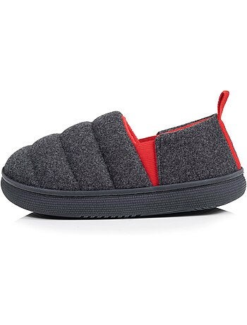 Pantofole mocassini pile melange con suola Bloup Extra bambino Isotoner