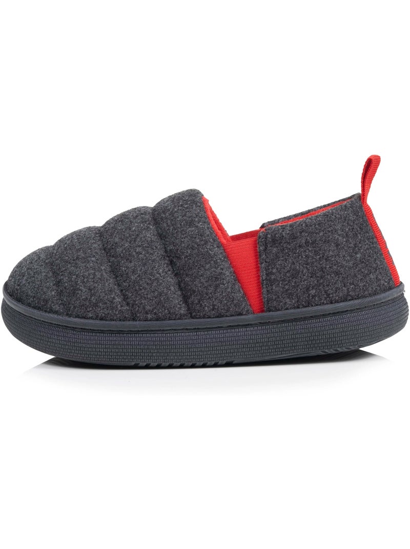 Pantofole mocassini pile melange con suola Bloup Extra bambino Isotoner Grigio melangiato - Kiabi