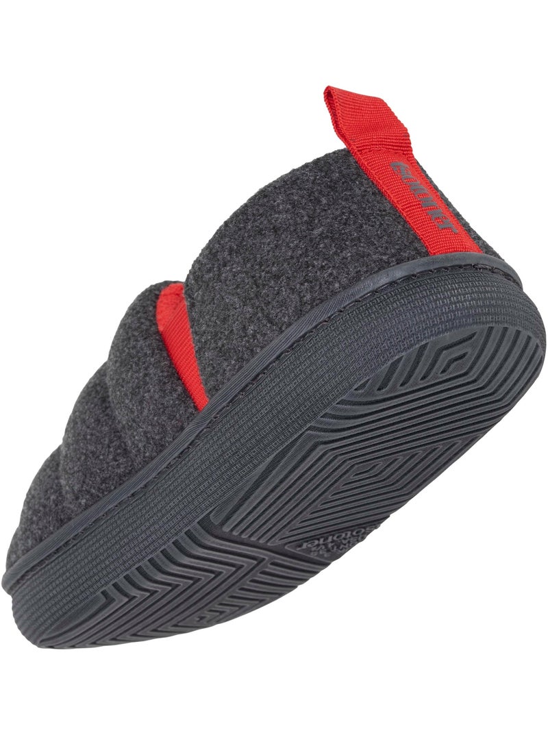 Pantofole mocassini pile melange con suola Bloup Extra bambino Isotoner Grigio melangiato - Kiabi