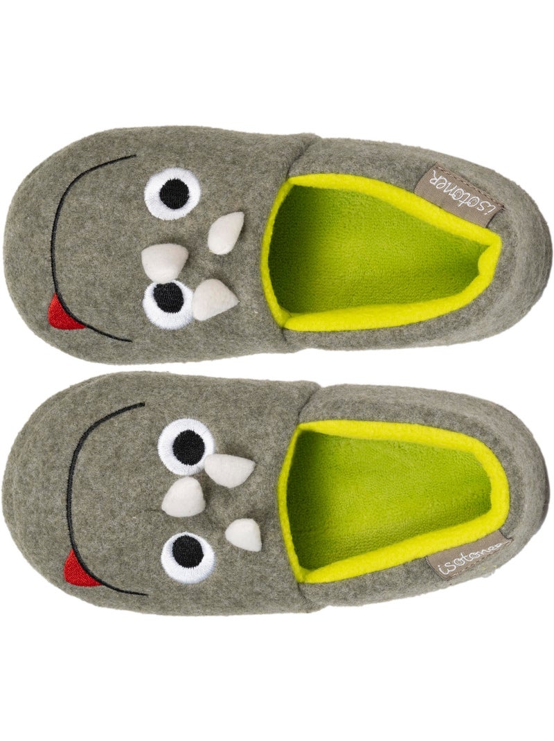Pantofole mocassini pile, suola in gomma antiscivolo bambino isotoner Cachi - Kiabi