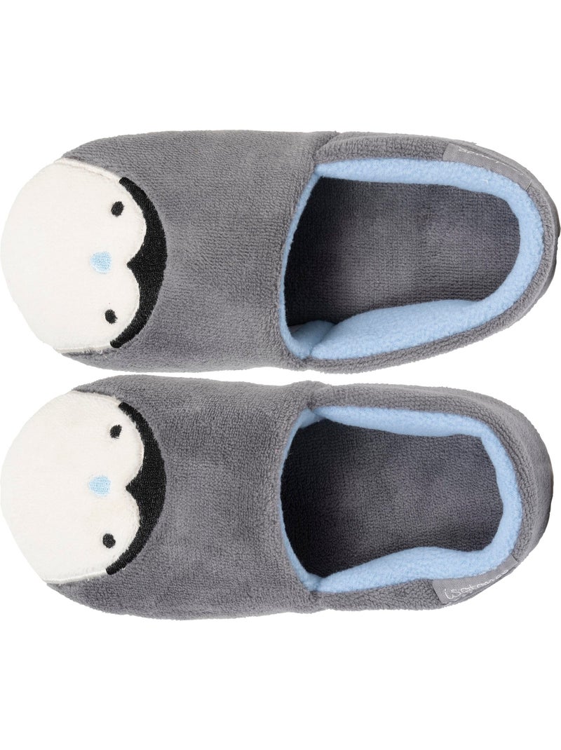 Pantofole mocassini suola in gomma microspugna e unisex bambino Grigio - Kiabi