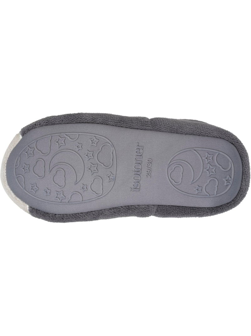 Pantofole mocassini suola in gomma microspugna e unisex bambino Grigio - Kiabi