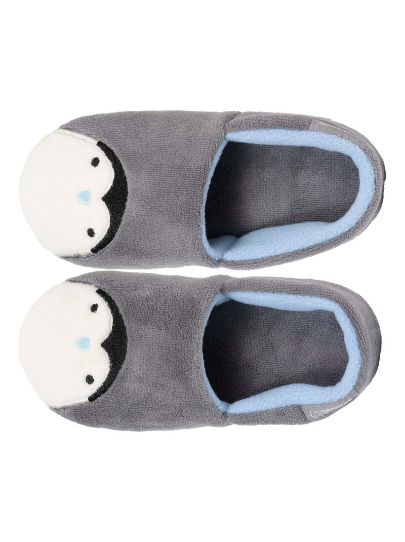 Pantofole mocassini suola in gomma microspugna e unisex bambino Isotoner Grigio - Kiabi