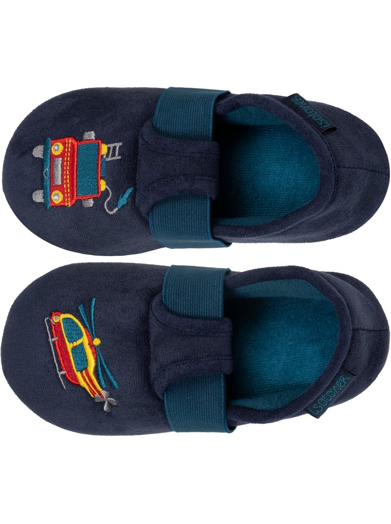 Pantofole mocassini suola scamosciata e antiscivolo bambino isotoner Blu marino - Kiabi