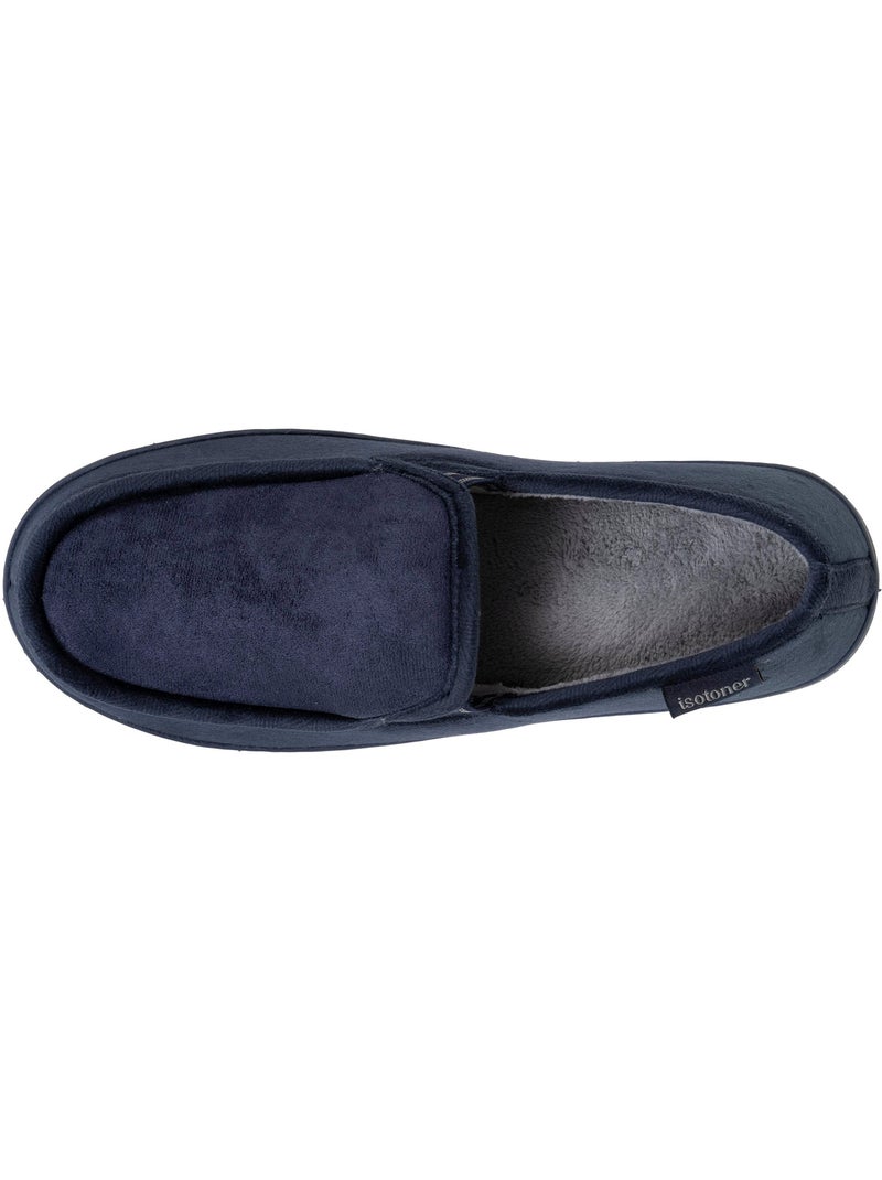 Pantofole mocassini superfice in morbido velluto e suola uomo isotoner Blu marino - Kiabi