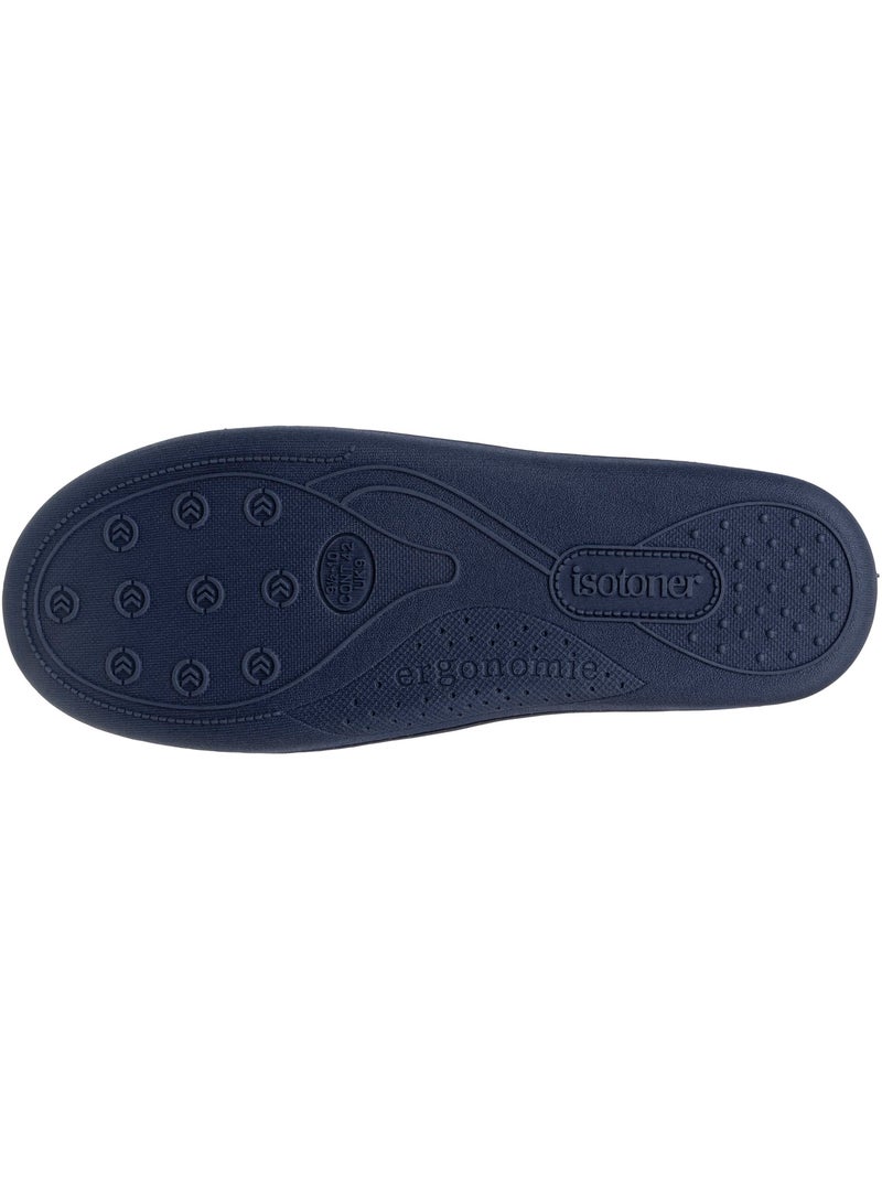 Pantofole mocassini superfice in morbido velluto e suola uomo isotoner Blu marino - Kiabi