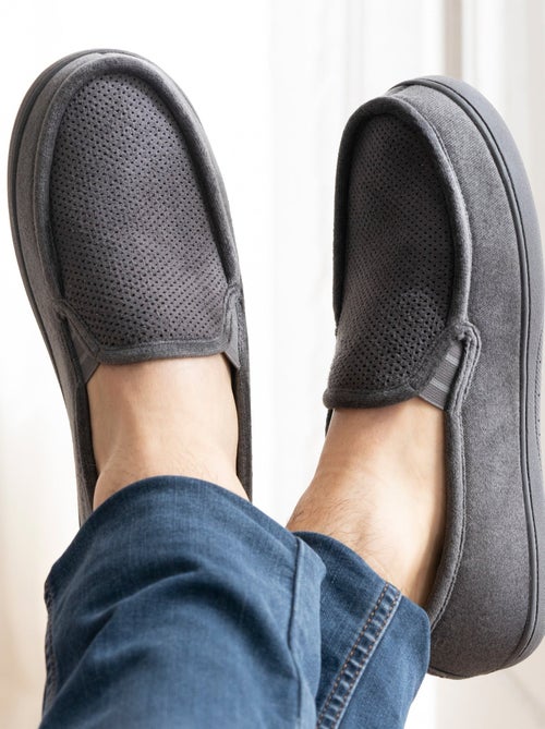 Pantofole mocassini tomaia in velluto e suola confortevole uomo Isotoner - Kiabi