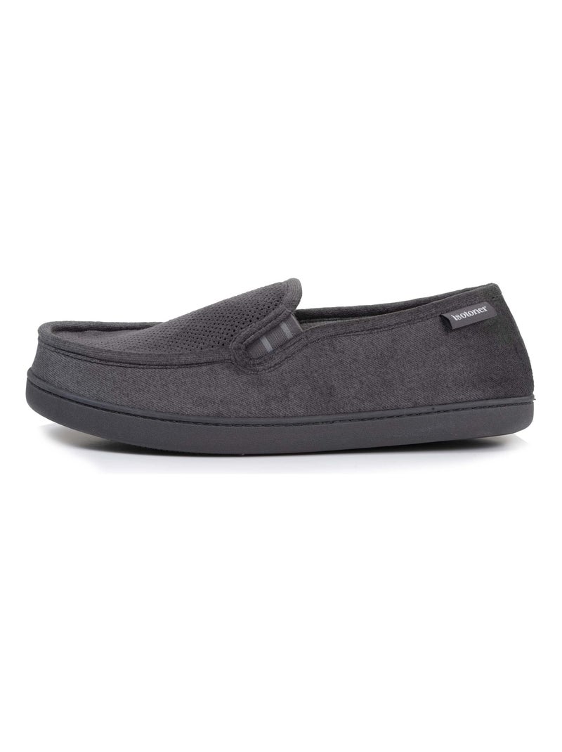 Pantofole mocassini tomaia in velluto e suola confortevole uomo Isotoner Grigio - Kiabi