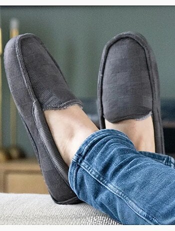 Pantofole mocassini suola in gomma ultra confortevole e uomo isotoner