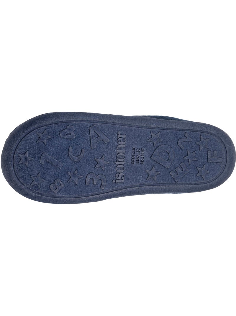 Pantofole mocassini velluto, sostegno morbido, facile da bambina Isotoner Blu marino - Kiabi