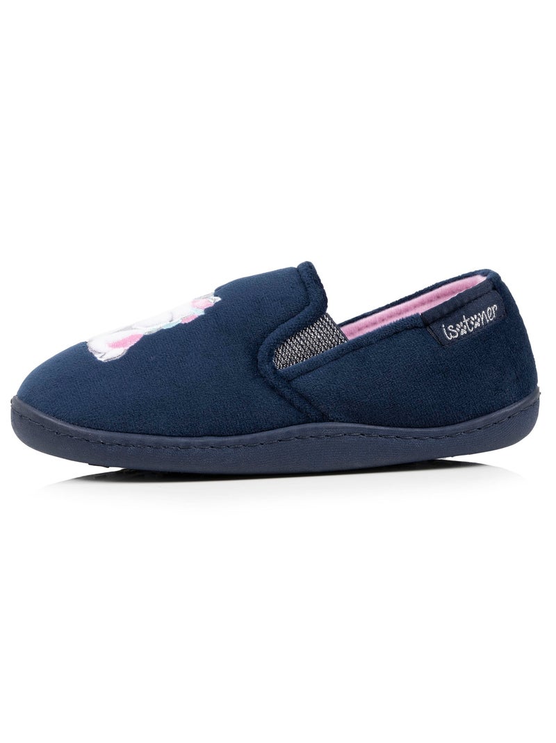 Pantofole mocassini velluto, vestibilità morbida, facile da bambina Isotoner Blu marino - Kiabi